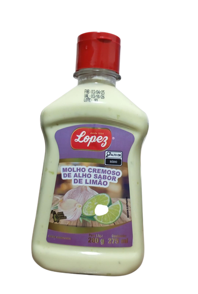 MOLHO LOPES CREM.275ML ALHO/LIMAO