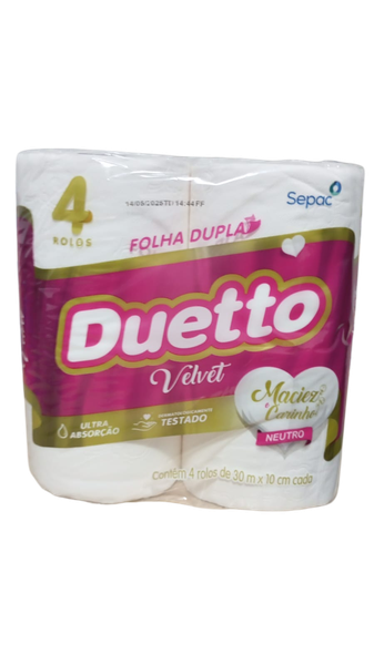 PAPEL HIG.DUETTO VELV.FD 4X30MT NEU