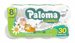 PAPEL HIG.PALOMA FS 8X30MT CAMOMILA