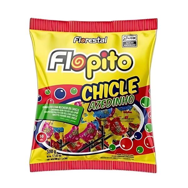 PIRULITO FLOPITO CHICLE 500G AZEDIN