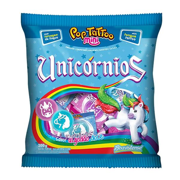 PIRULITO POP TATTOO 200G UNICORNIO