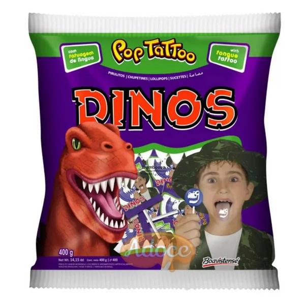 PIRULITO POP TATTOO 400G DINOS
