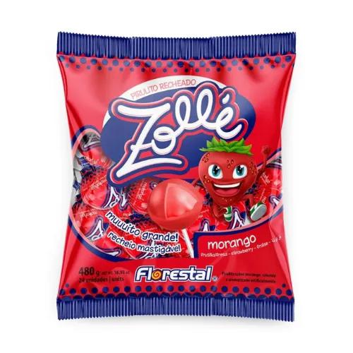 PIRULITO ZOLLE 480G MORANGO