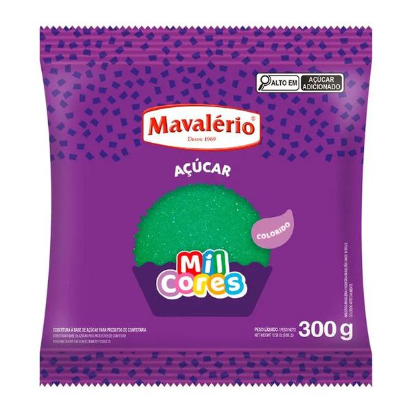 CONFEITO ACUCAR COLORIDO MAVALERIO VERDE 80G