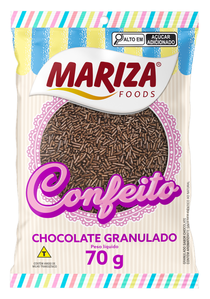 CONFEITO FLOCOS MACIO CHOCOLATE MARIZA 7