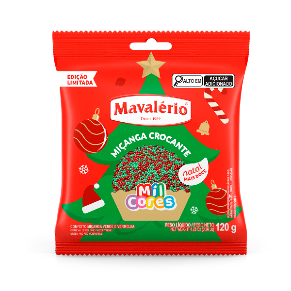 CONFEITO MAVALERIO MICANGA NATAL 120G