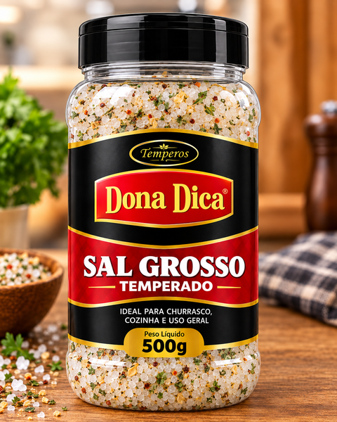 SAL GROSSO TEMPERADO DONA DICA 500G