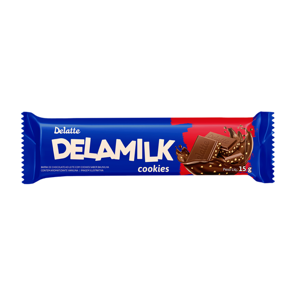 BARRA CHOCOLATE CIA CACAU 15G DELAMILK COOKIES