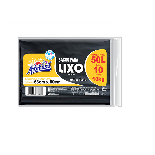 SACO P/LIXO AROMASIL 50LT C/10