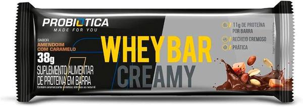 WHEY BAR CREAMY PROBIOTICA 38G AMENDOIM CARAMELO