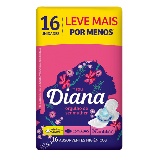 ABS DIANA COBERTURA SUAVE C/ABAS 16UND LV+ PG - - R$3.15 - CX/30 - 7896914002116