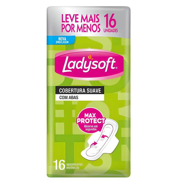 ABS LADYSOFT MAX SUAVE C/ABAS 16UN - R$5.54 - CX/24 - 7896061980169