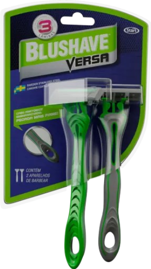 APARELHO BARBEAR BLUSHAVE 3 LAMINAS CABECA MOVEL - R$7.75 - CX/12 - 7897534850491