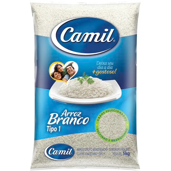ARROZ AGULHINHA CAMIL TIPO 1 5KG - R$17.50 - FD/06 - 7896006711155