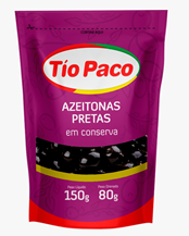 AZEITONA TIO PACO PRETA DOY PACK 80G - R$3.33 - CX/24 - 7898174853361
