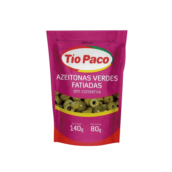 AZEITONA TIO PACO VERDE FATIADA DOY PACK 80G - R$4.25 - CX/24 - 7898174853309