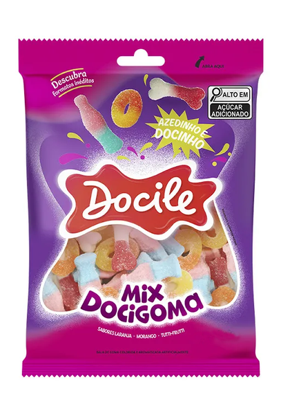 BALA DOCILE GOMA MIX SABORES 90G - R$3.68 - CX/30 - 7896451928184