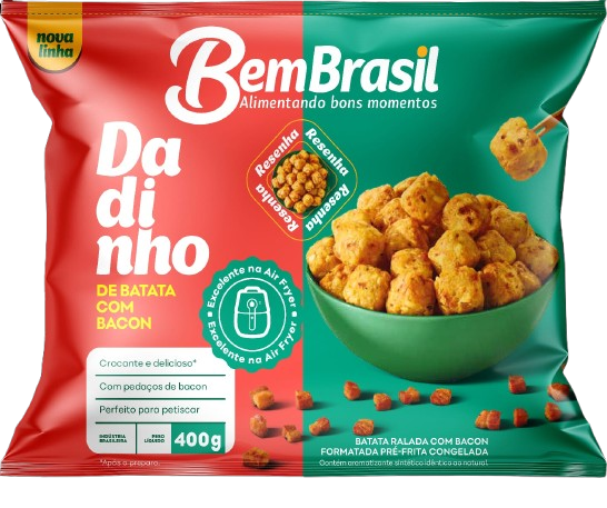 BATATA DADINHO BEM BRASIL BACON PACOTE 400G - R$9.30 - CX/24 - 7898733710425