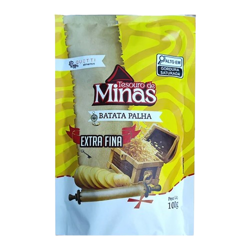 BATATA PALHA TESOURO DE MINAS EXTRA FINA 100G. - R$3.70 - CX/12 - 7908874800166