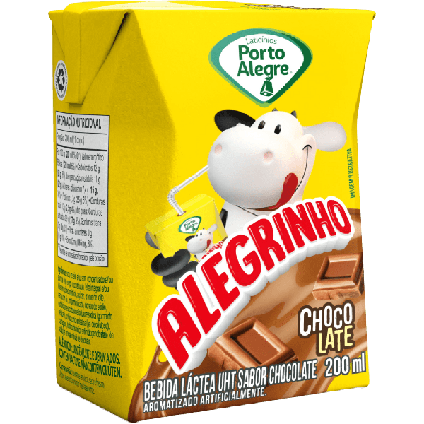 BEBIDA LACTEA ALEGRINHO CHOCOLATE 200ML - R$0.84 - CX/27 - 7896122304019