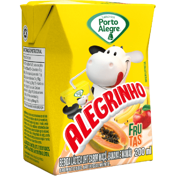 BEBIDA LACTEA ALEGRINHO VITAMINA 200ML - R$0.95 - CX/27 - 7896122304033