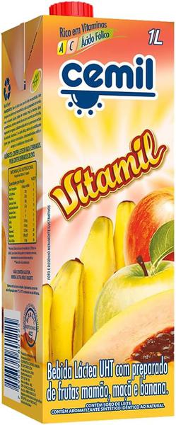 BEBIDA LACTEA CEMIL VITAMIL TP 1L - R$3.48 - CX/12 - 7896590801225