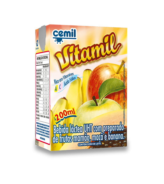 BEBIDA LACTEA CEMIL VITAMIL TP 200ML - R$1.04 - CX/27 - 7896590809023