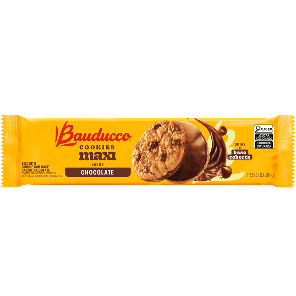 BISC BAUDUCCO COOKIES MAXI CHOCOLATE 96G - R$4.05 - CX/42 - 7891962054124
