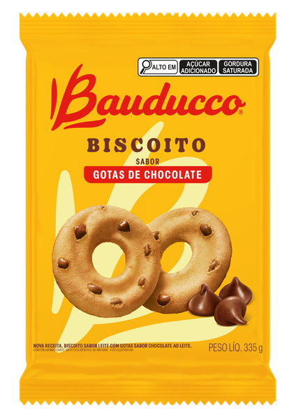 BISC BAUDUCCO LEITE C/GOTAS  335G - R$5.96 - CX/24 - 7891962068046
