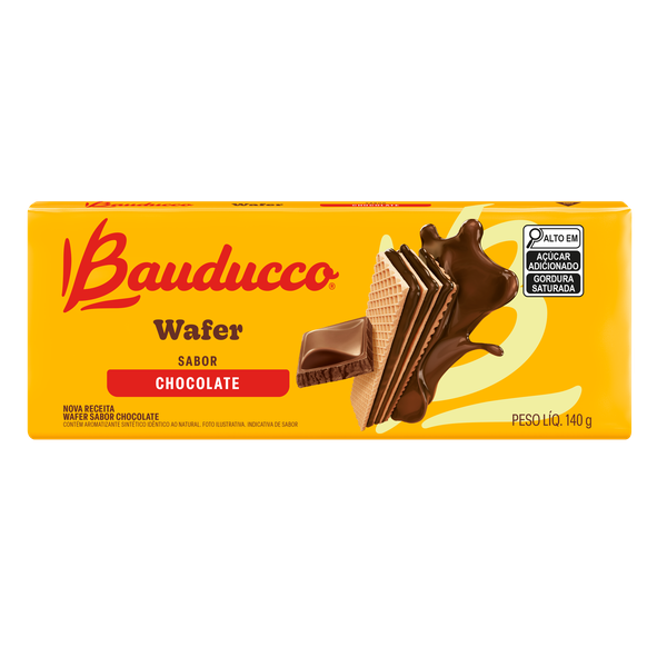 BISC BAUDUCCO WAFER CHOCOLATE 140G - R$2.89 - CX/54