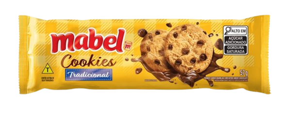 BISC MABEL COOKIES BAUNILHA C/GOTAS CHOC 57G - R$1.85 - CX/42 - 7896071030250