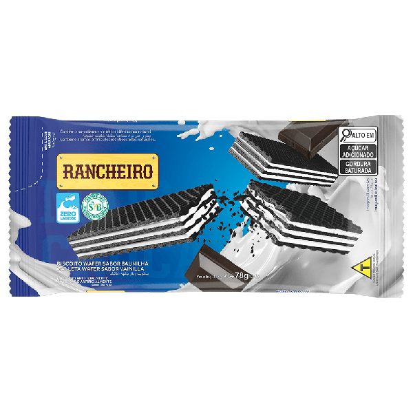 BISC RANCHEIRO WAFER DE BAUNILHA 78G - R$1.62 - CX/40 - 7896253401571