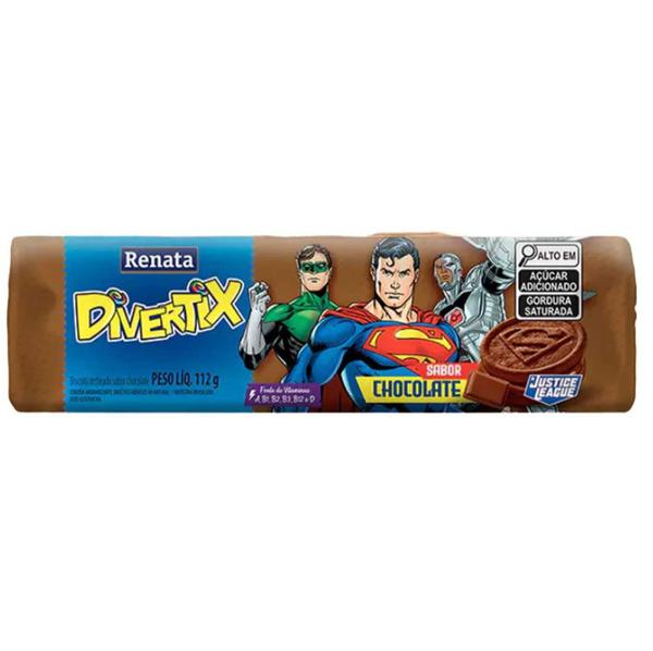 BISC RENATA DIVERTIX RECHEADO CHOCOLATE 112G - R$1.90 - CX/36 - 7896022207106