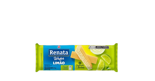 BISC RENATA WAFER LIMAO 115G - R$2.06 - CX/40 - 7896022206154