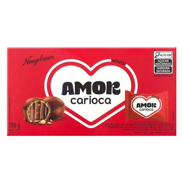 BOMBOM AMOR CARIOCA NEUGEBAUER AO LEITE 200G - R$8.67 - CX/30 - 7891330016068