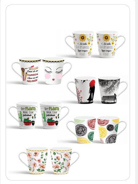 CANECA PORCELANA DECORADA SORTIDA 290ML - R$9.42 - CX/36 - 7898637112707