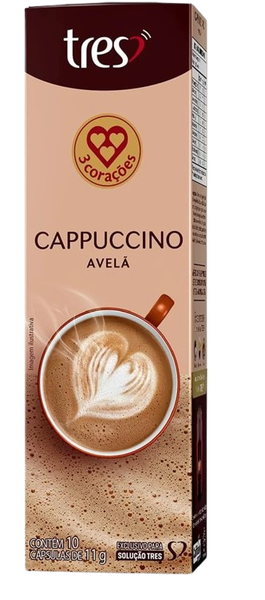 CAPSULA 3 CORACOES CAPPUCCINO AVELA 11G - R$15.79 - DP/01 - 7896005810323