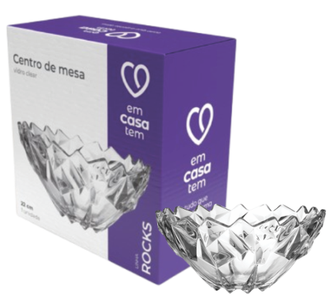 CENTRO DE MESA ROCKS CASA TEM VIDRO 22CM - R$21.10 - CX/8 - 7908486141251