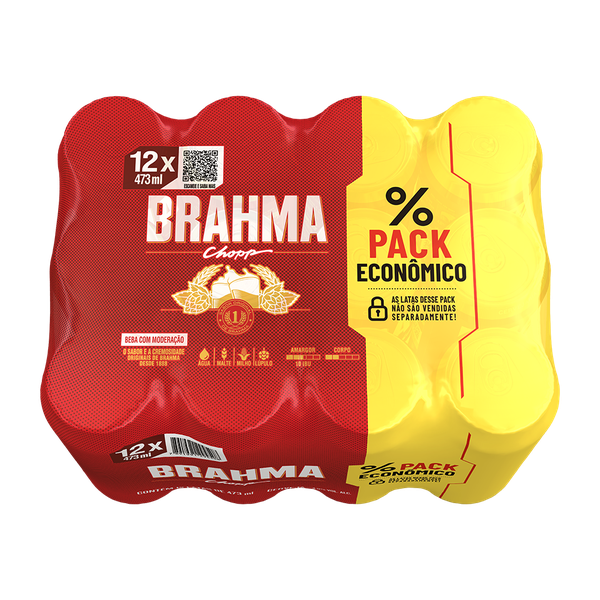 CERVEJA BRAHMA LATAO MULTPACK 473ML - R$3.79 - DZ/12 - 7891991294508