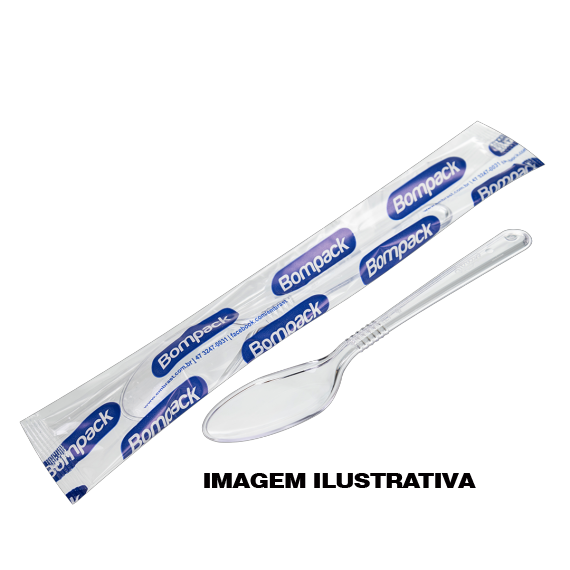 COLHER DESCARTAVEL BOMPACK FORTE CRISTAL C/30UN - R$6.39 - CX/10 - 7898403344677