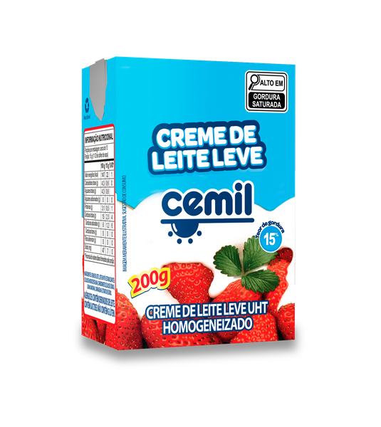 CREME DE LEITE CEMIL LEVE TP 200G - R$2.48 - CX/27 - 7896590817264