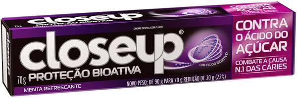 CREME DENT CLOSE UP PROTECAO BIOATIVA 70G - R$2.79 - CX/72 - 7891150058446