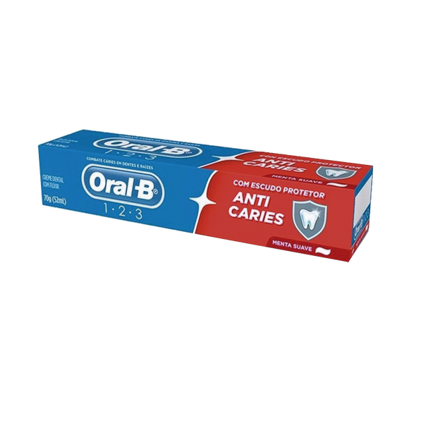 CREME DENT ORAL B 1.2.3 70G ANTICARIES - R$2.06 - CX/108 - 7500435228992