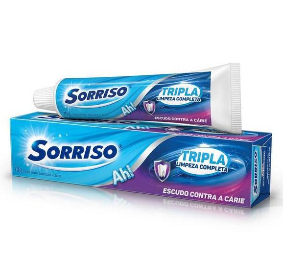 CREME DENT SORRISO TRIPLA LIMPEZA 70G LV12 PG10 - R$1.96 - CX/144 - 7509546692685
