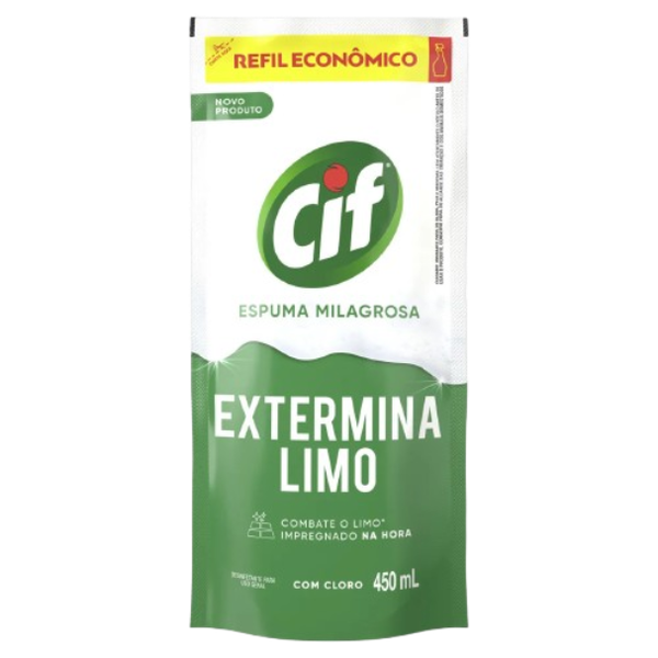 DESINF EXTERM LIMO CIF ESPUMA MILAGROSA SC 450ML - R$7.60 - CX/15 - 7891150104167