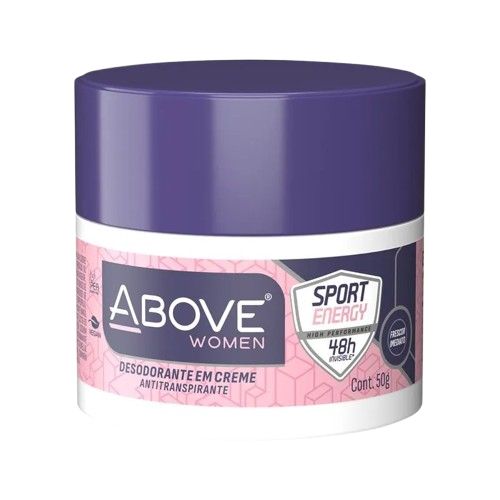 DESOD ABOVE CREME WOMEN SPORT ENERGY 50G - R$3.99 - CX/12 - 7899674041883