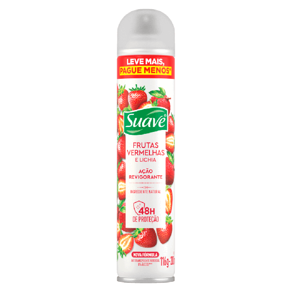 DESOD SUAVE AERO FRUTAS VERMELHAS E LICHIA  200ML - R$8.35 - CX/12 - 7891150087385