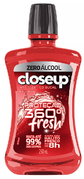 ENXAGUANTE BUCAL CLOSE UP RED HOT SEM ALCOOL 250ML - R$7.71 - CX/12 - 7891150084162