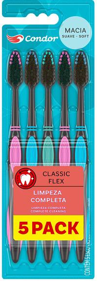 ESCOVA DENTAL CONDOR CLASSIC 5UN  - R$7.99 - CX/12 - 7891055816271