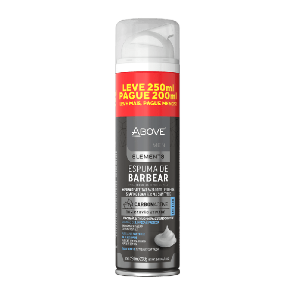 ESPUMA BARBEAR ABOVE CARVAO ADITIV PG200ML LV250ML - R$14.59 - CX/12 - 7899674044198